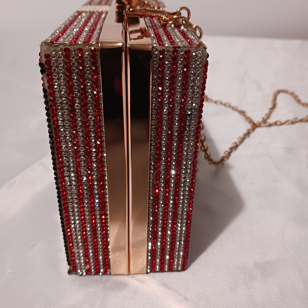 Crystal Rhinestone Embellished Money Clutch Shoulder Crossbody Bag - Picture 5 of 16